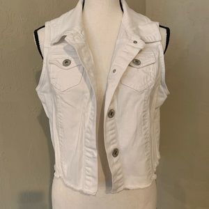 White jean vest